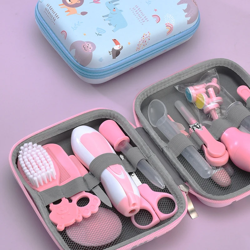 

Набор для ухода за ребенком, набор для ухода за безопасностью младенцев с расческой для волос, машинка для стрижки ногтей, назальный аспиратор, набор предметов первой необходимости для новорожденных