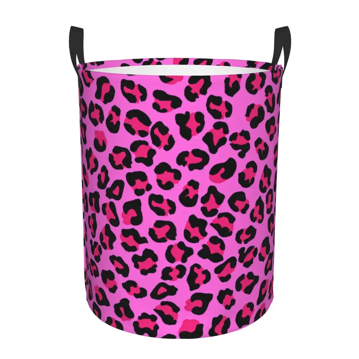 

Custom Leopard Cheetah Seamless Pattern Laundry Basket Foldable Animal Skin Print Spots Clothes Toy Hamper Storage Bin for Kids