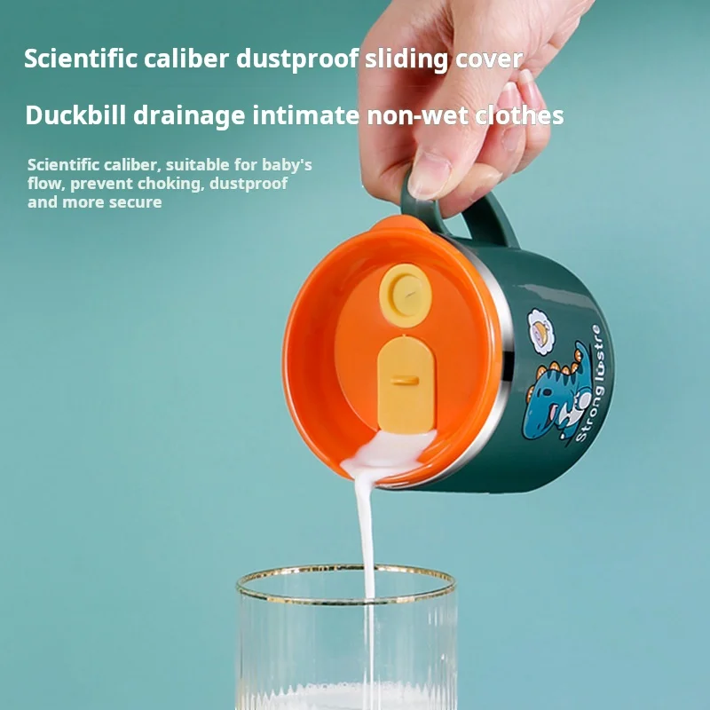 Детские чашки для питья из нержавеющей стали 304, изолированная мерная соломинка с двойными стенками, герметичная, тренировочная, герметичная