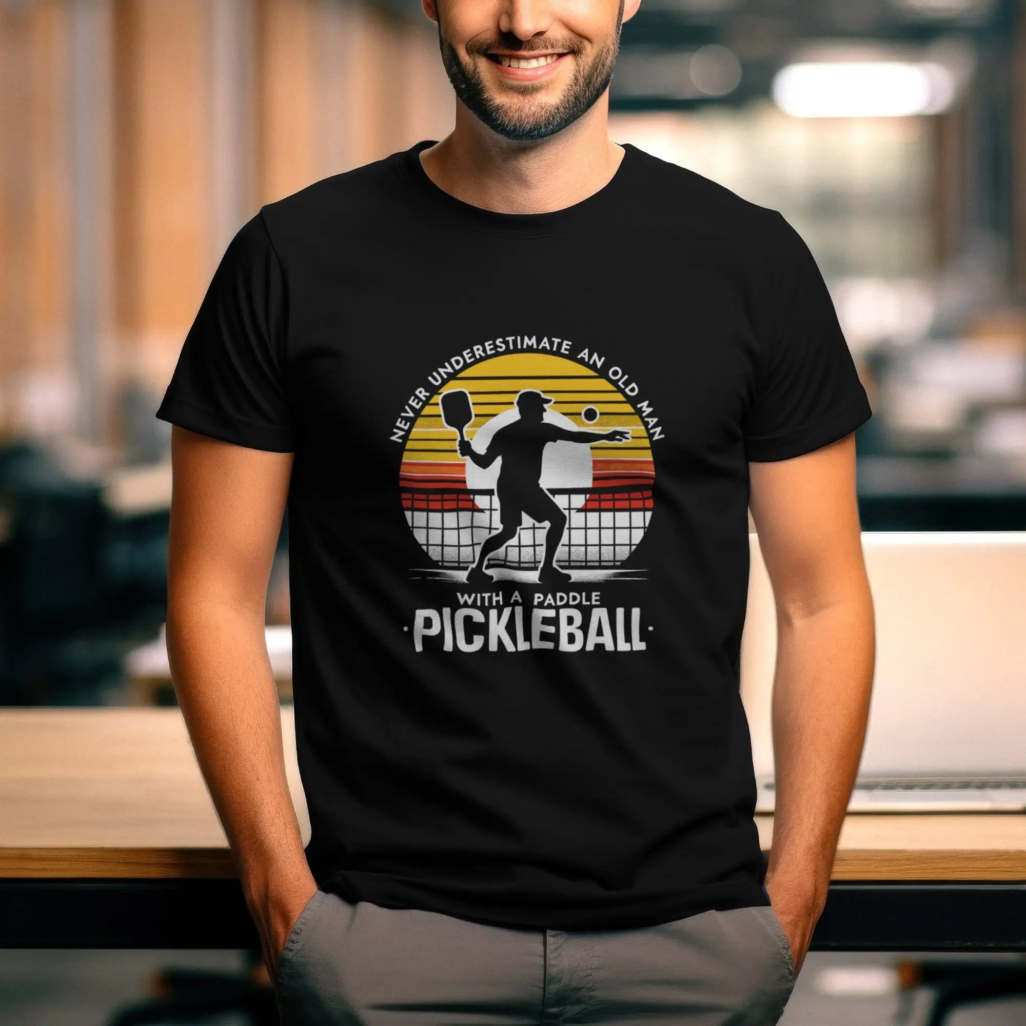 Retro Pickleball T Shirt For Lover Funny Paddle Vintage Sports Grandpa Cozy Pickle Ball Sweater