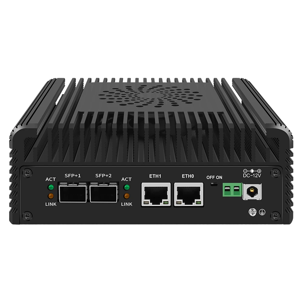 NAS 서버 팬리스 미니 PC, 12 세대, 2x10G SFP + 2xi226-V 2.5G 인텔 i3 N305 N100 소프트 라우터, 2x NVMe 2xHD DDR5 미니 PC Proxmox