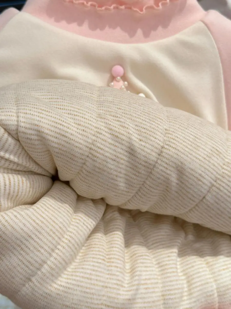 Camiseta de Algodón de Doble Capa para Niñas, Otoño Invierno, Ropa Infantil Cálida, Moderna y a la Moda