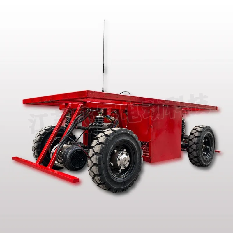 Electric four-wheel red wire-controlled chassis, radio remote control 5 kilometers signal receiver modified model