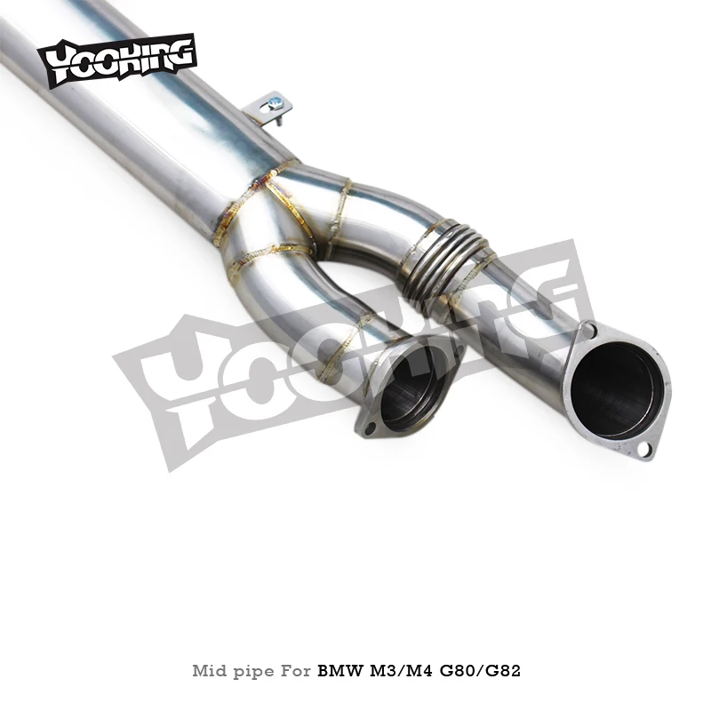 YK 101MM Exhaust Pipe For BMW M3/M4 G80/G82/G83 S58 3.0T 2021-2024 New Design 4inch Single Midpipe With Resonator