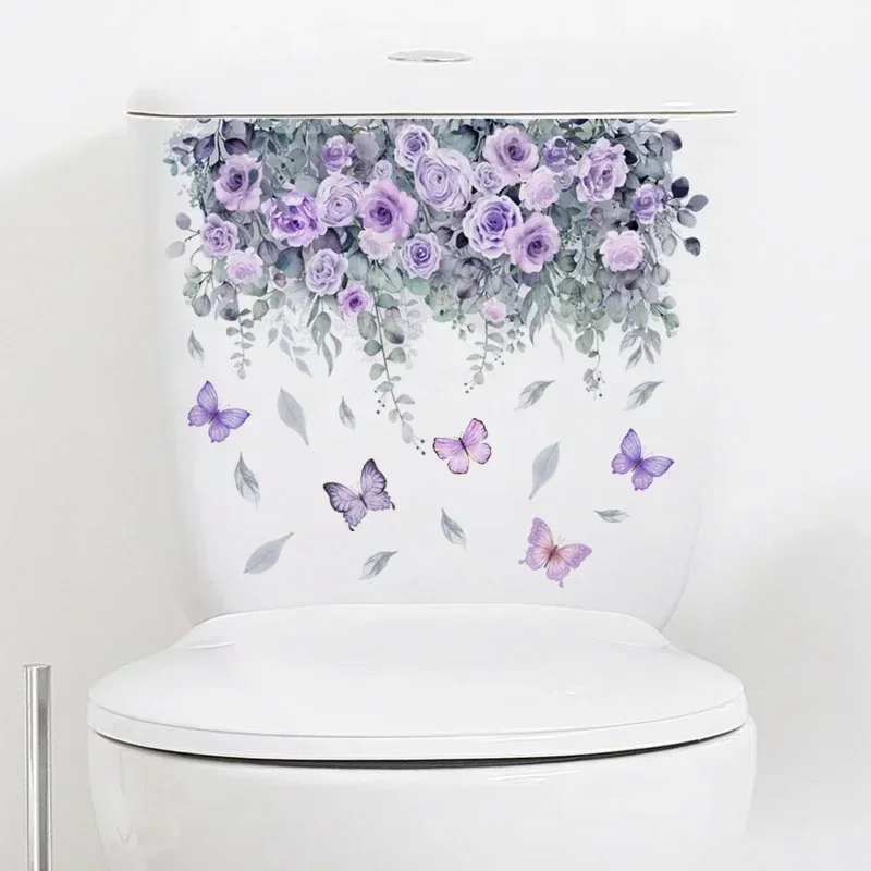 Plant Leaves Wall Sticker Toilet Sticker WC Self Adhesive Mural Beautify Flower Home Decoration Decals Refrigerator sticker