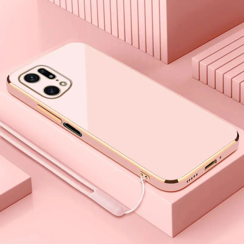 غطاء خلفي للصدمات مطلي مربع لـ Oppo ، جراب لـ OPPO Finn X3 Pro ، X5 Pro ، X5 ، X3 Pro ، X2 Lite ، X3Neo ، فاخر