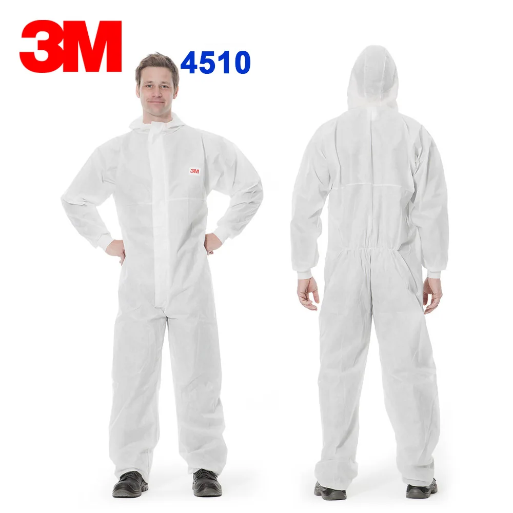 3M 4510 Hooded One-Piece Protective Clothing   Anti-Particulate Liquid Spray Pesticide Paint Household Cleaning Clothing