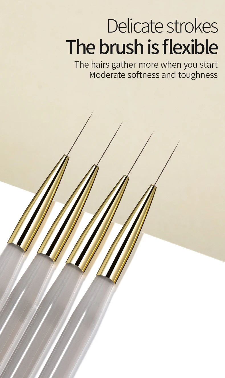 RSNAIL Nail Art Liner Pinsel Französisch Streifen Nagel Linie Malerei Stift 18mm Schlanke Lange Linie Zeichnung Pinsel UV Gel DIY maniküre Werkzeug – Detail 8