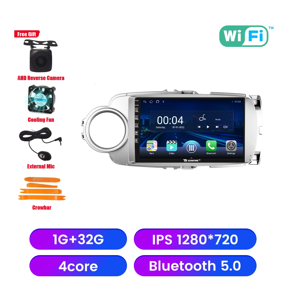 Android autoradio voor Toyota Yaris 2012-2017, 2DIN Octa Core GPS navigatie speler, IPS scherm, Carplay, Android Auto