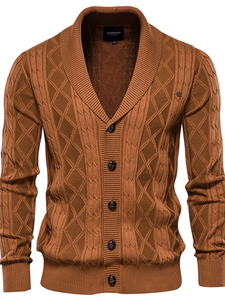 

Японский вязаный кардиган с V-образным вырезом для мужчин: комфортный, дышащий, с длинными рукавами, повседневная верхняя одежда на все сезоны
