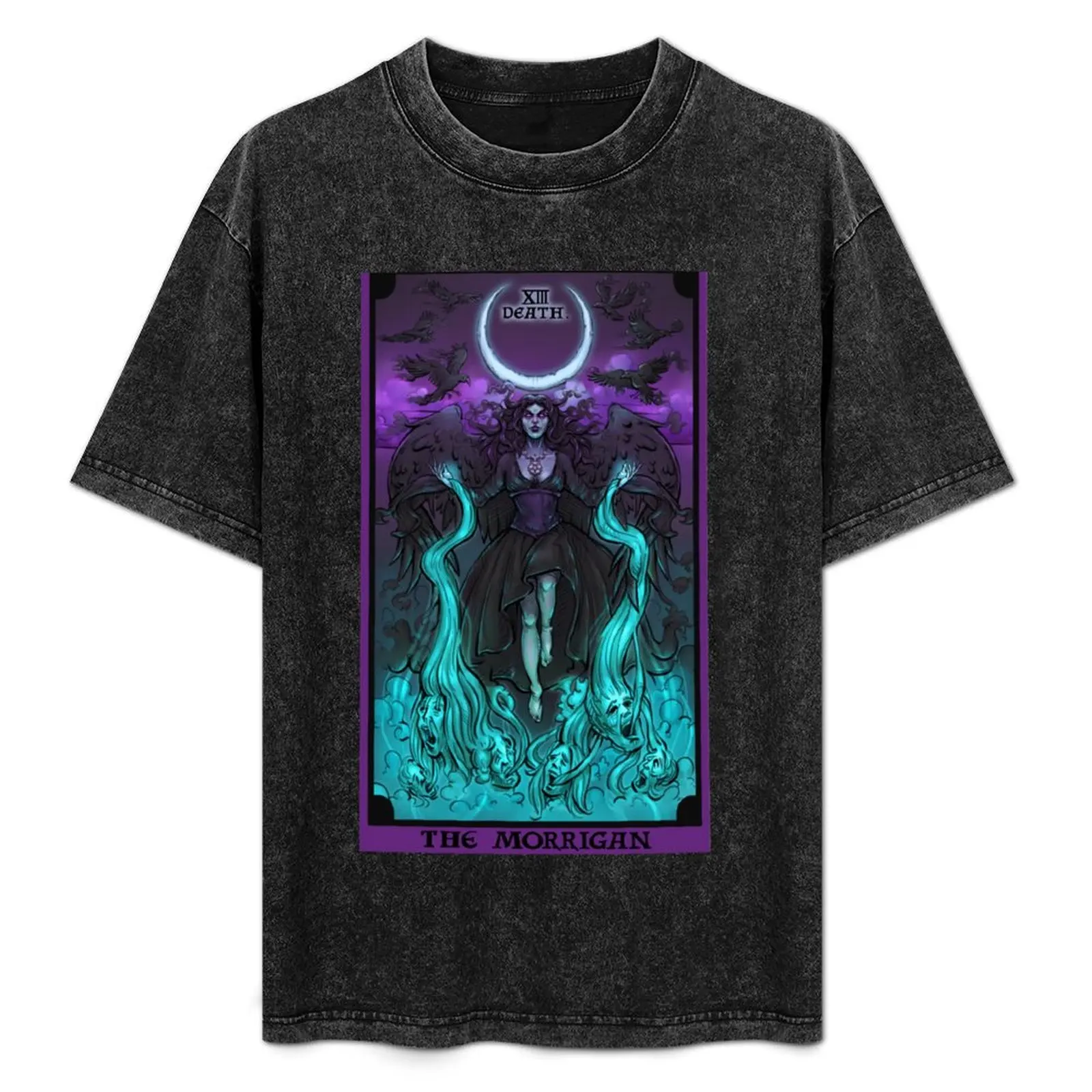 

The Morrigan Death Tarot Card T-Shirt Casual Minimalist Short Sleeve Top