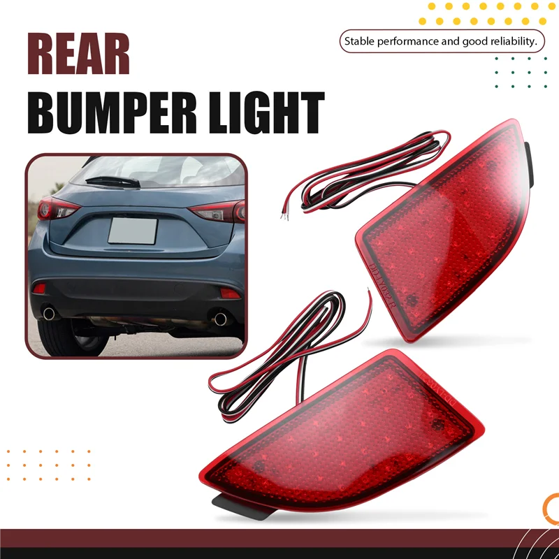 Brake Light LED Car Rear Bumper Light Rear Reflector For Mazda 3 Hatchback Axela BM BL Model Codes BCW8-51-5M0B BCW8-51-5L0B