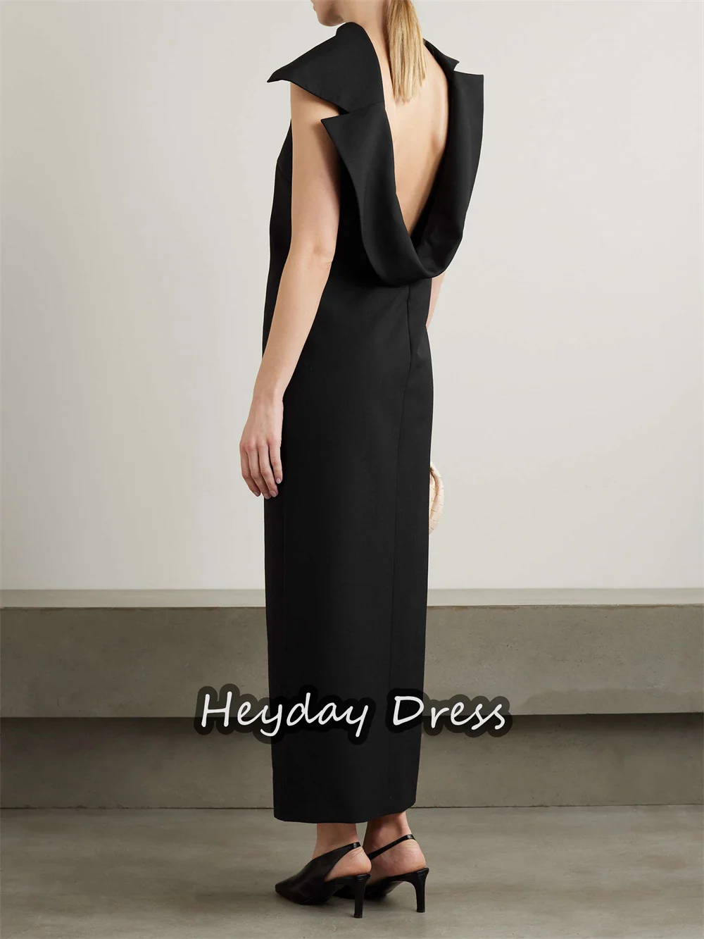 Heyday Crepe O-neck A-line Pleats Empire Simple Prom Gown Ankle Length Sleeveless Formal Occasion Evening Party Dresses 2023