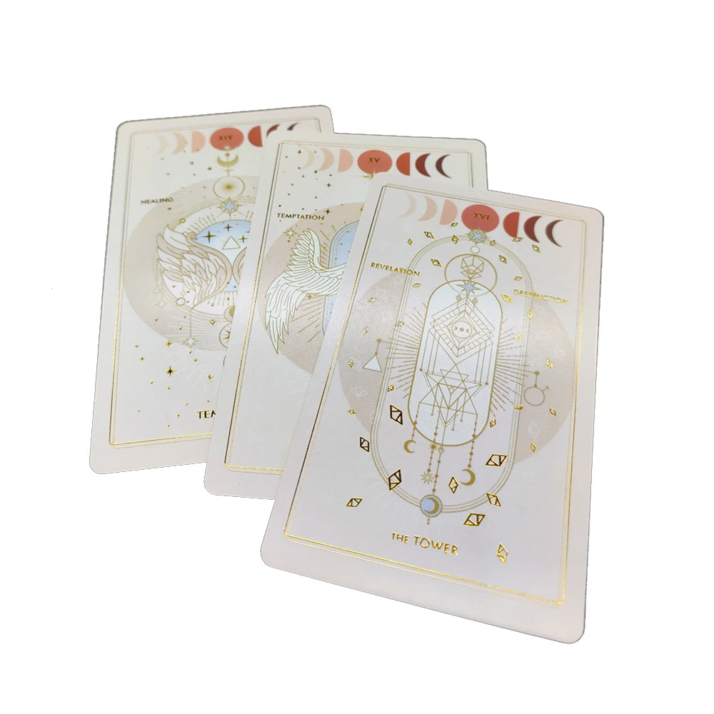 12X7CM Gilding Crafting Destiny Divination Tarot Cards Deck for Beginners with Gold Embossing for Women with Paper Guidebook