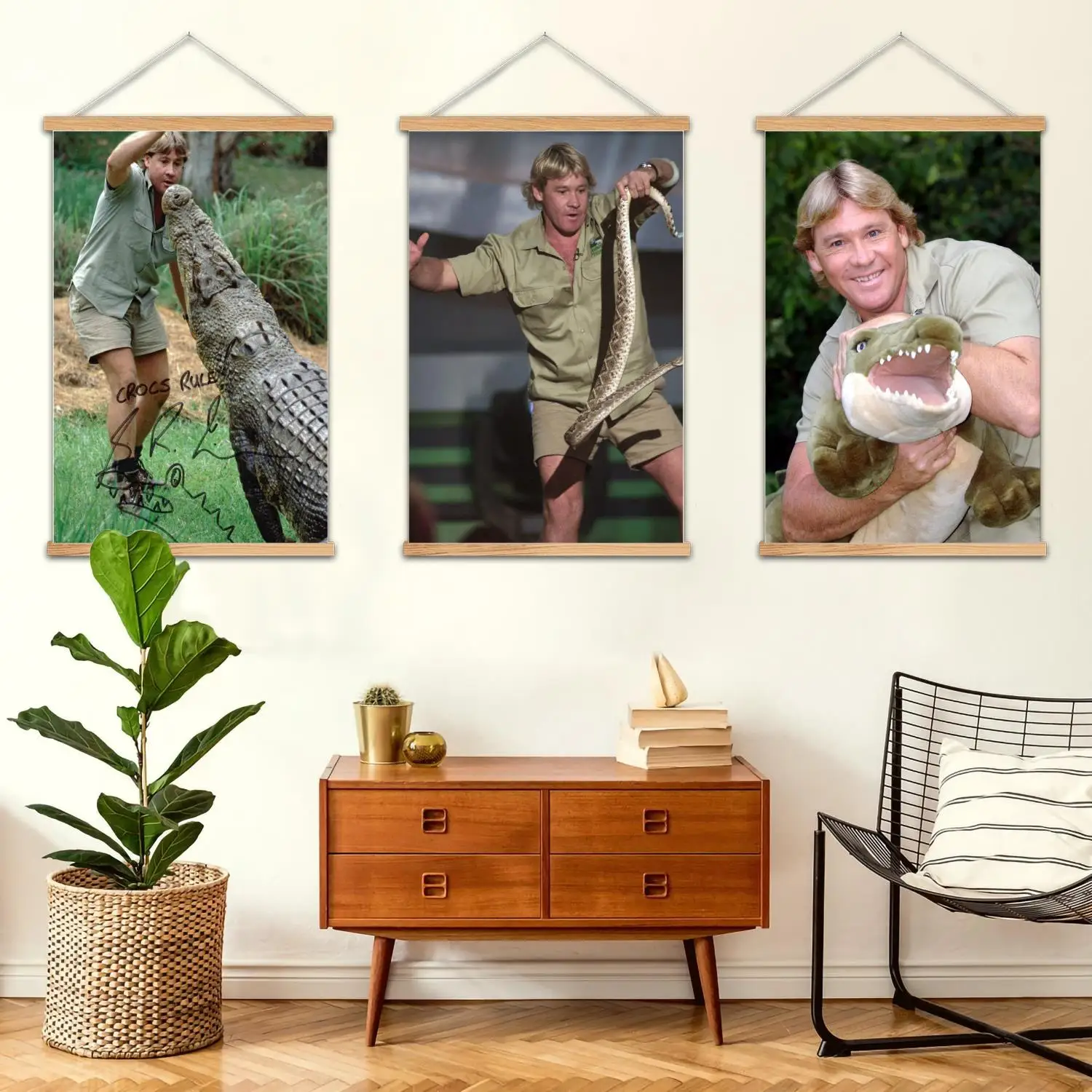 ستيف اروين مضيف التلفزيون مؤطرة جدار اللوحة قماش ملصق فني و جدار الفن الحديث الأسرة ديكور غرفة نوم الملصقات ، اللوحة الزخرفية