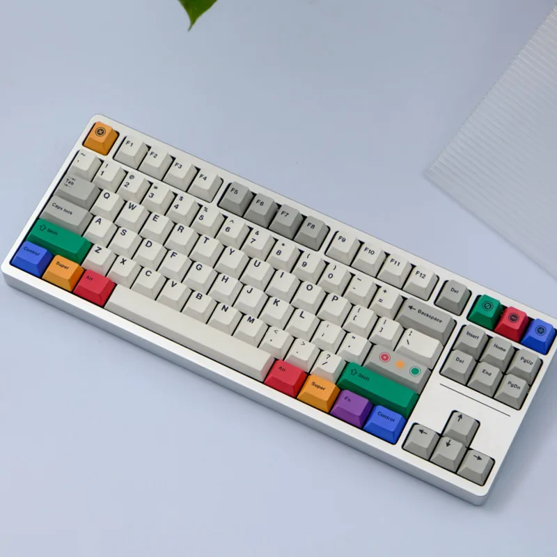 KBCaps-Ensemble de touches de clavier mécanique de jeu, sublimation de la lumière blanche, aucun profil, commutateur MX, GK96, PBT 129 prédire