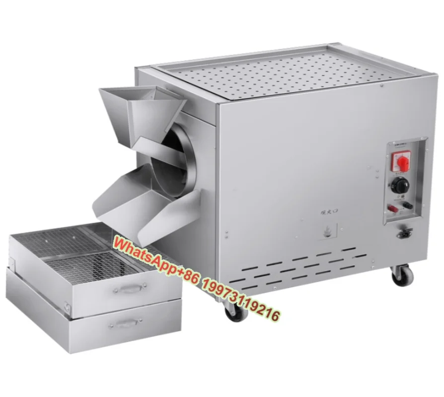 Máquina eléctrica de aire para asar castañas con temporizador, azúcar, fritos, nueces, maní, melón, máquina de semillas, máquina tostada de maní, tambor