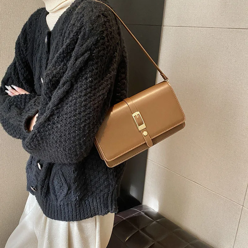 

Brand Designer PU Leather Stone Pattern Women's Shoulder Bag Casual Lock Crossbody Bag Flap Handbag