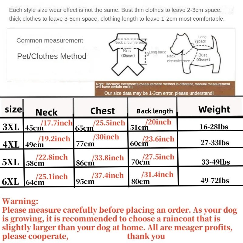 [Measure the Size before Placing an Order, Suitable for Medium, Medium, and Large-sized Dog Raincoats] Dog Raincoats, Hooded Rai