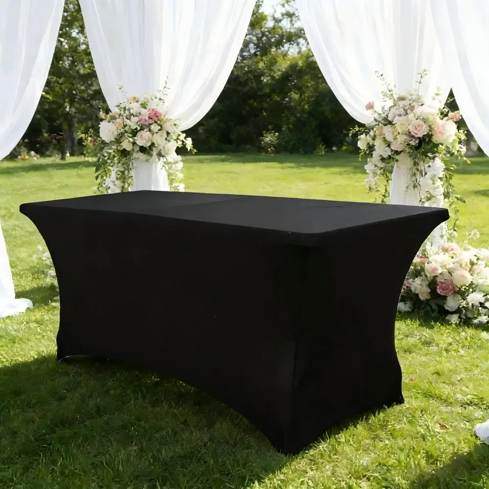 Retângulo Spandex Table Cover, Wedding Table Cloth, Hotel Banquet, Birthday Party, Show Meeting Room Decoration