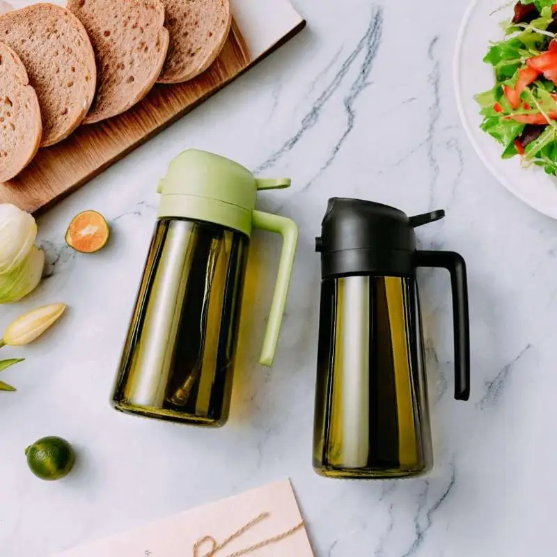 Spray And Pour 2-in-1 Oil Bottle Light-Blocking Dark Oil Mist Spray Bottle Kitchen-Specific Dual-Function Olive Oil Sprayer