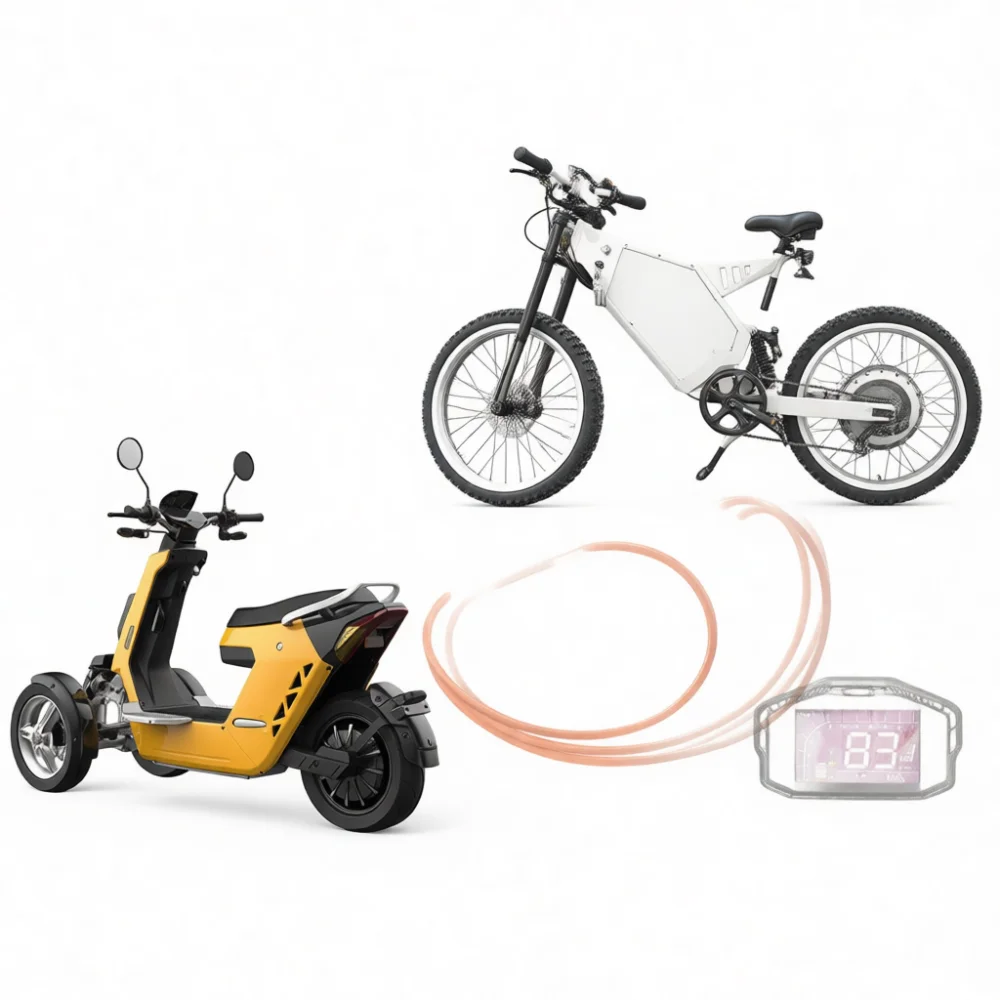 Ebike Conversion Accessory For KT LCD8LU Color Display Intelligent Light Sensitive Meter Waterproof Plug Electric Bicycle Data
