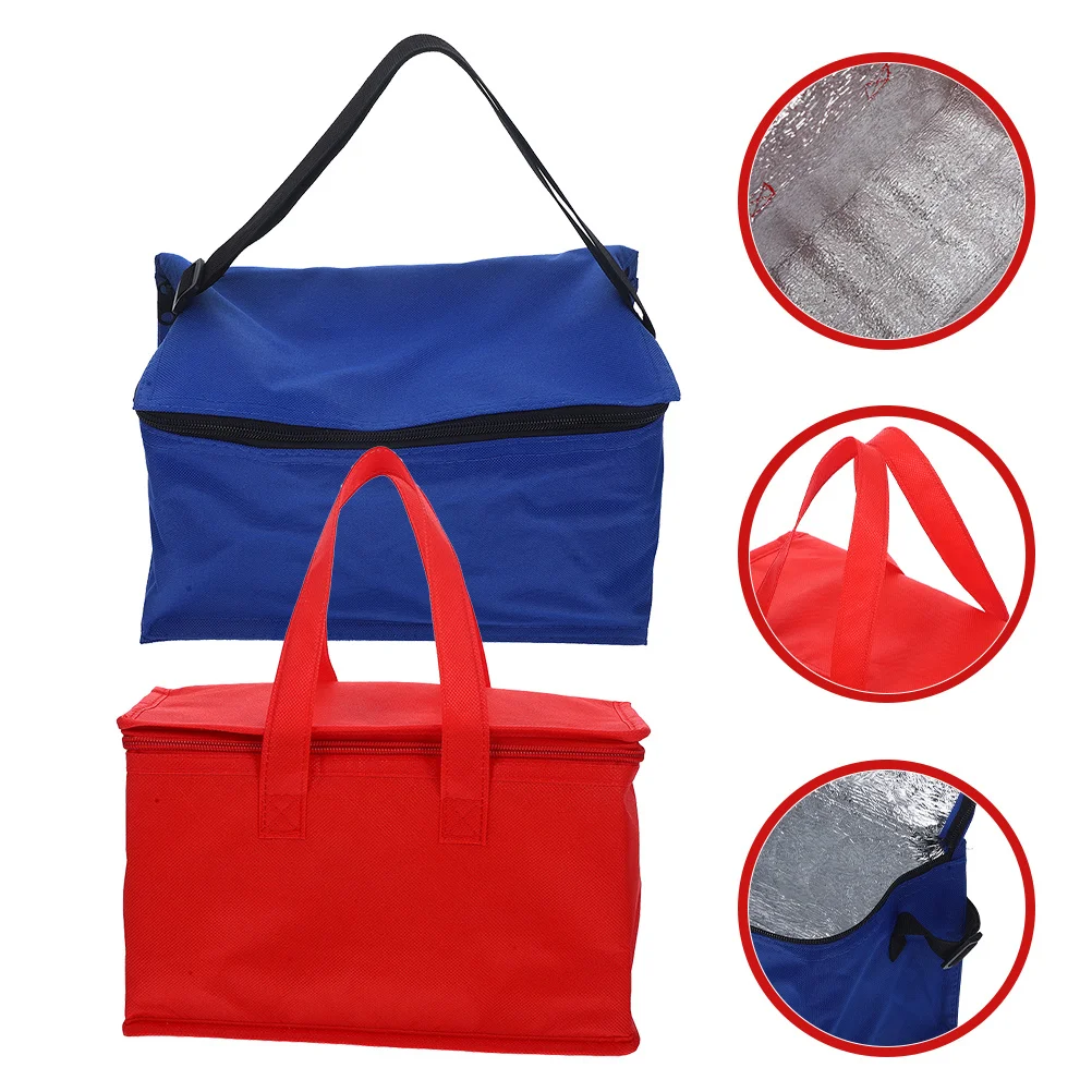 

2Pcs Insulated Lunch Bags Oxford Cloth Large Capacity Heat Preservation Bag Portable Lunch Tote for Picnic Office Travel