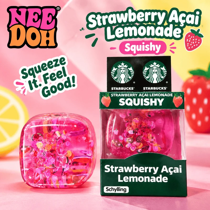 Schylling NeeDoh Square Squishy Fidget Toy, Soft Squeeze Stretch Sensory Toy, Anxiety ADHD Stress Relief Hand Toy