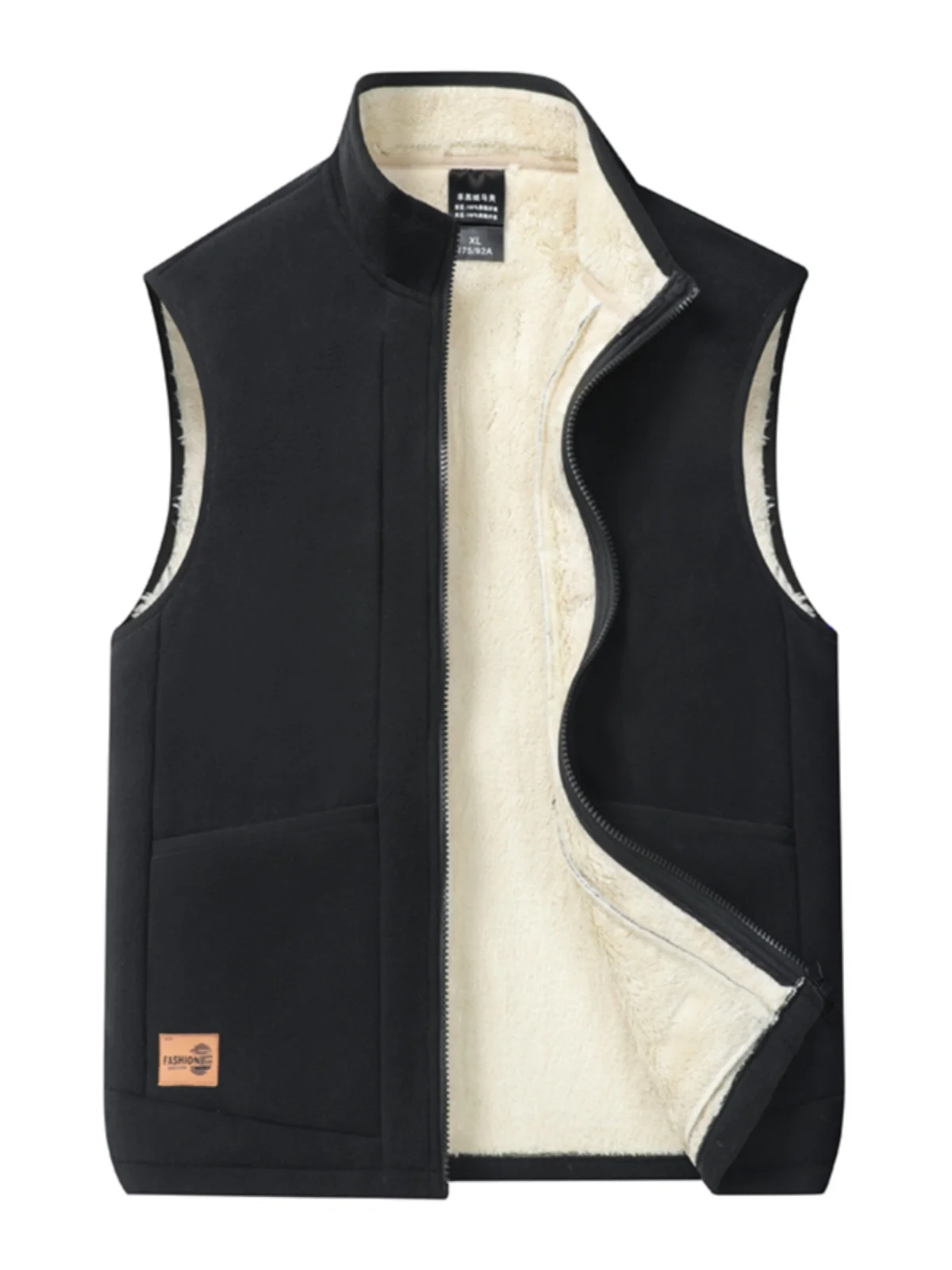 

Men's Fce Lined Thiened Stand Collar Vest Warm Faionable Innerwear Outerwear for Autumn Winter Large Size Faion Ci...