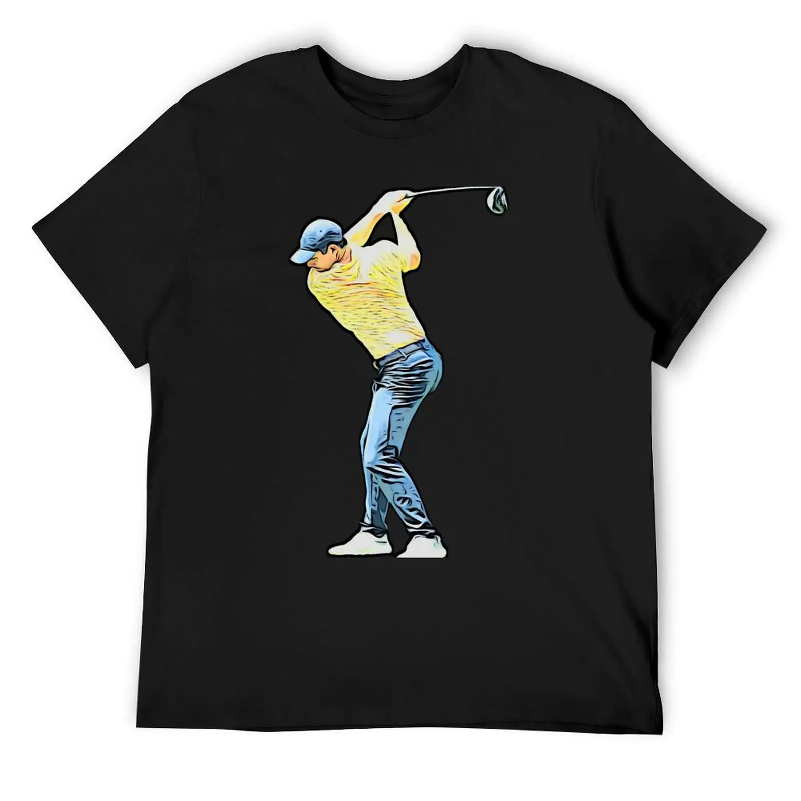 

Rory McIlroy bold cartoon T-Shirt plus size tops luxury designer graphic t shirt vintage Anime t-shirt t shirt for men