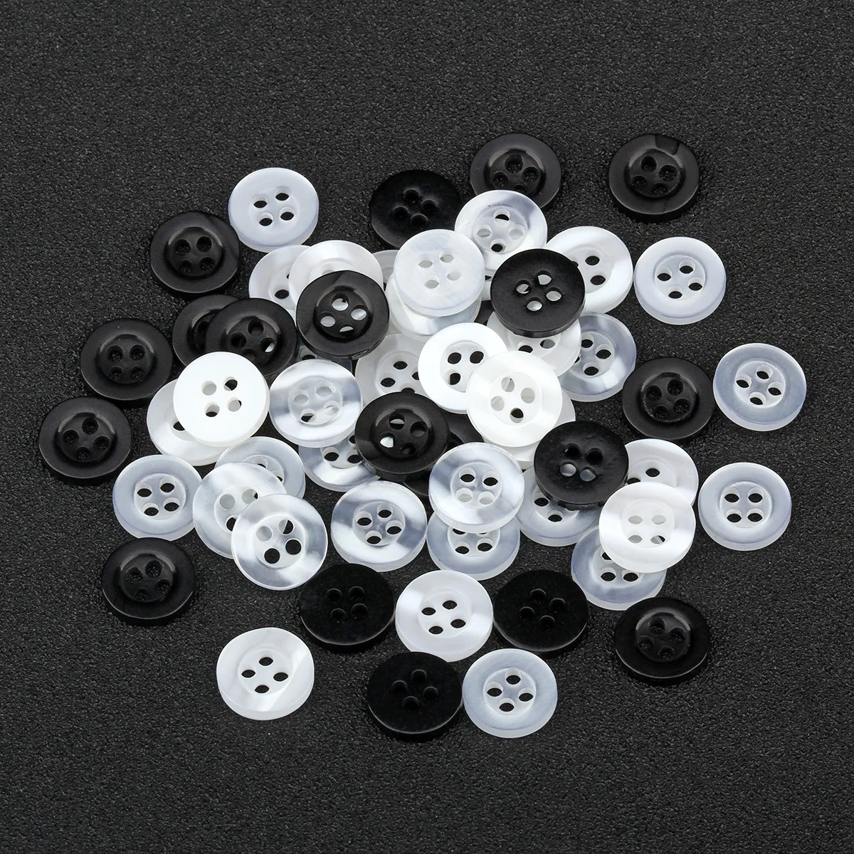 10mm White Black Round Acrylic 4 Eye Bread Button Scrapbooking for Wedding Decor DIY Handmade Sewing Garment Accessories