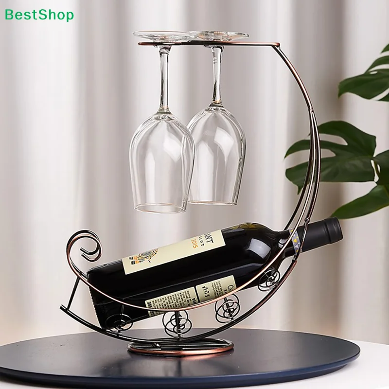 ★Creative Metal Wine Rack Hanging Wine Glass Holder Bar Stand Bracket Display