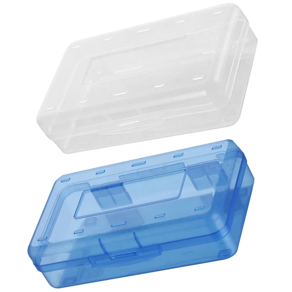 

2Pcs Transparent Plastic Pencil Box Organizer Stationery Storage Case Durable Pen Container