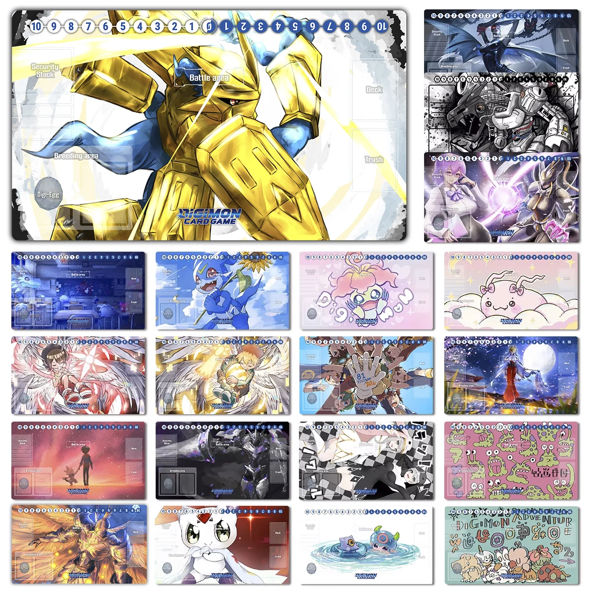 

Digimon Playmat Mastemon Renamon Sistermon DTCG CCG Mat Mugendramon Board Game Trading Card Game Mat Rubber Mouse Pad Free Bag