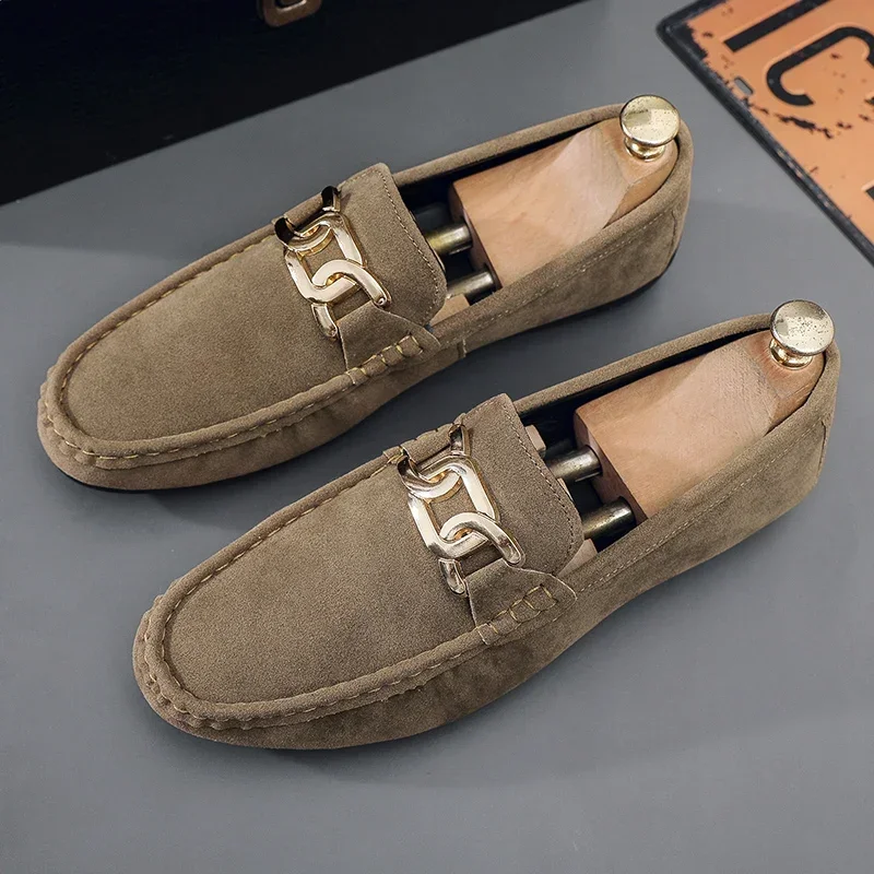 Fashion Suede Men Casual Shoes  Breathable Comfort Slip-on Mens Driving Shoes Luxury Brand Men Loafers Mens Lazy Shoes Moccasin