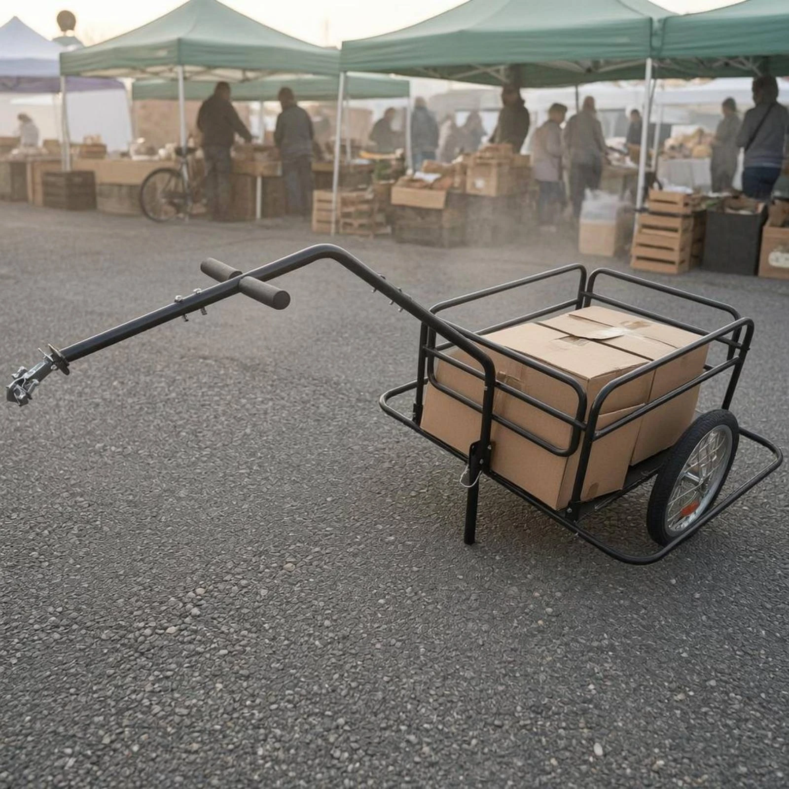 Heavy Duty Cargo Bike Wagon Compact Storage Bicycle Freight Trailer Rear Hitch Design for Outdoor Use