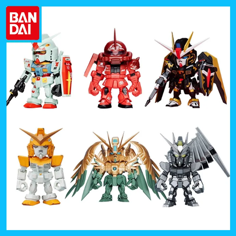 

Bandai Original Genuine QMSV Mini 5 Th Anniversary Payment Freedom Wing RX-78 Action Figure Toys for Boys Girls Gift Collectible