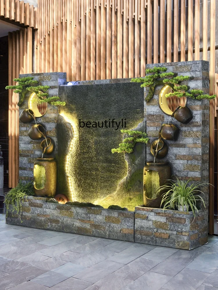 Water Curtain Wall Water Screen Office Partition Outdoor Villa Courtyard Rockery Fish Pond Waterfall Fountain Landscape