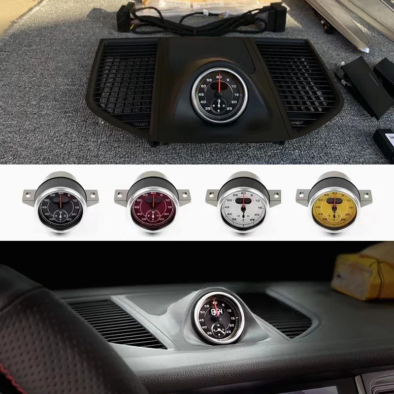 For Porsche Macan 2014-2022 Dashboard Stopwatch Dsashbroad Clock Cover Support Sport Chrono Interior Center Electronic Meter