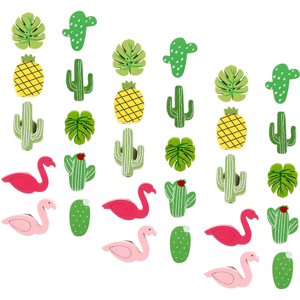 40 Pcs Cactus Pushpin Decorative Thumb Tacks Cork Board Bohemian Bulletin Pins Wood For