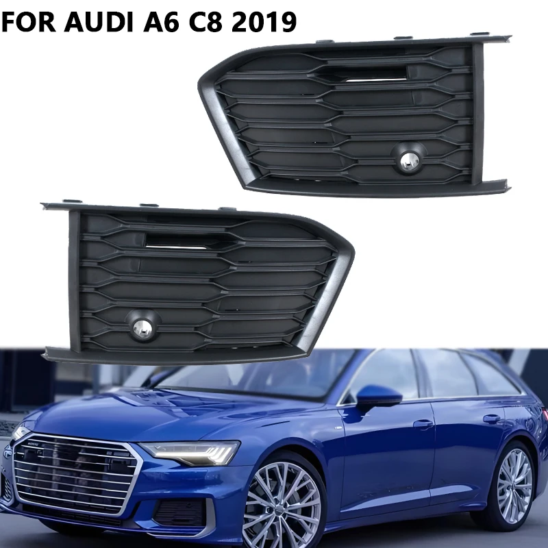 

For Audi A6 C8 2019 Sports Version Front Bumper Lower Fog Light Grille Car Fog Lamp Cover