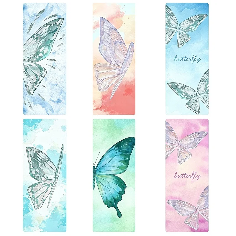 Suede Printed Yoga Mat Rubber Yoga Mat Protable Anti Slip Wear-resistant Fitness mat Ultra-thin Folding Cushion 68/80cm*1.5mm