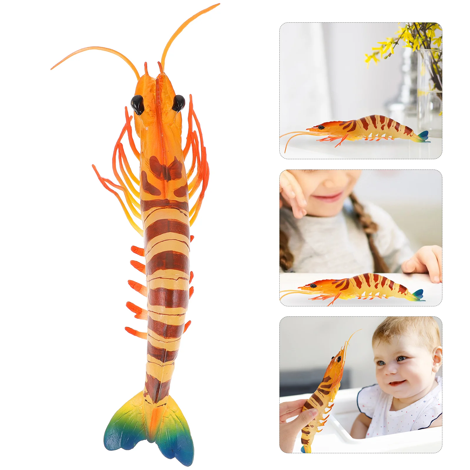 

Toy Simulation Shrimp Model Lifelike Artificial Ornament Decorations Desktop Animal Figurines Child