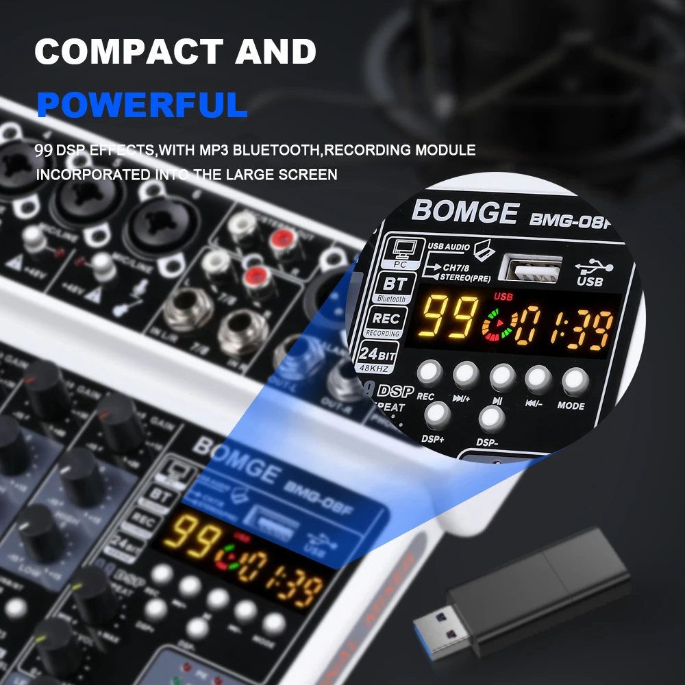 BOMGE BMG-08F 8-канальный ауди – обзор и цена Audio Interface Usb 8 Channel