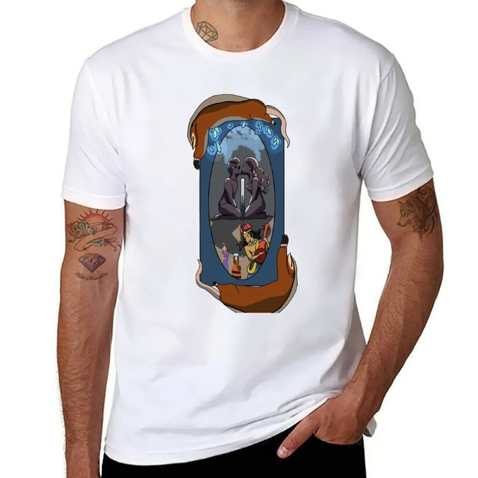 

Lovers in a secret tunnel T-Shirt man t shirts high quality luxury brand man t shirt graphic T-Shirt