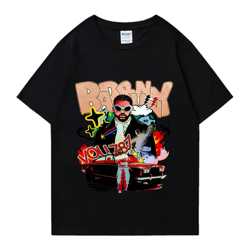 Rapper Bad Bunny Most Wanted Tour 2024 T shirt Men Women 90s Hip Hop streetwear Unisex summer 100% Cotton short sleeve T-shirts