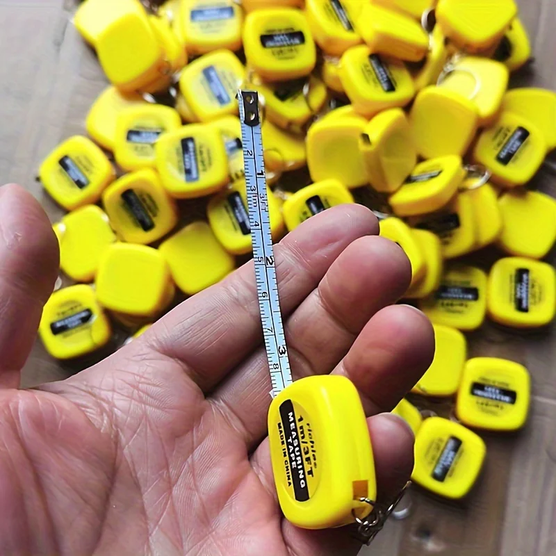 10Pcs Mini Retractable Tape Measure Keychain 1M/3Ft Compact Pocket Size Metal Blade School Party Daily Promotional Gift Supplies