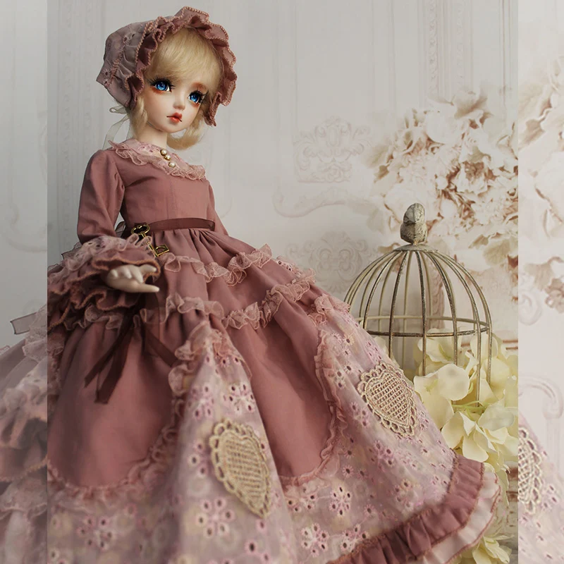 1/4 1/3 Scale BJD Western-Style Long Dress European Palace Retro Lolita Outfit For BJD/SD MSD SD13 Girl Doll Clothes C1685