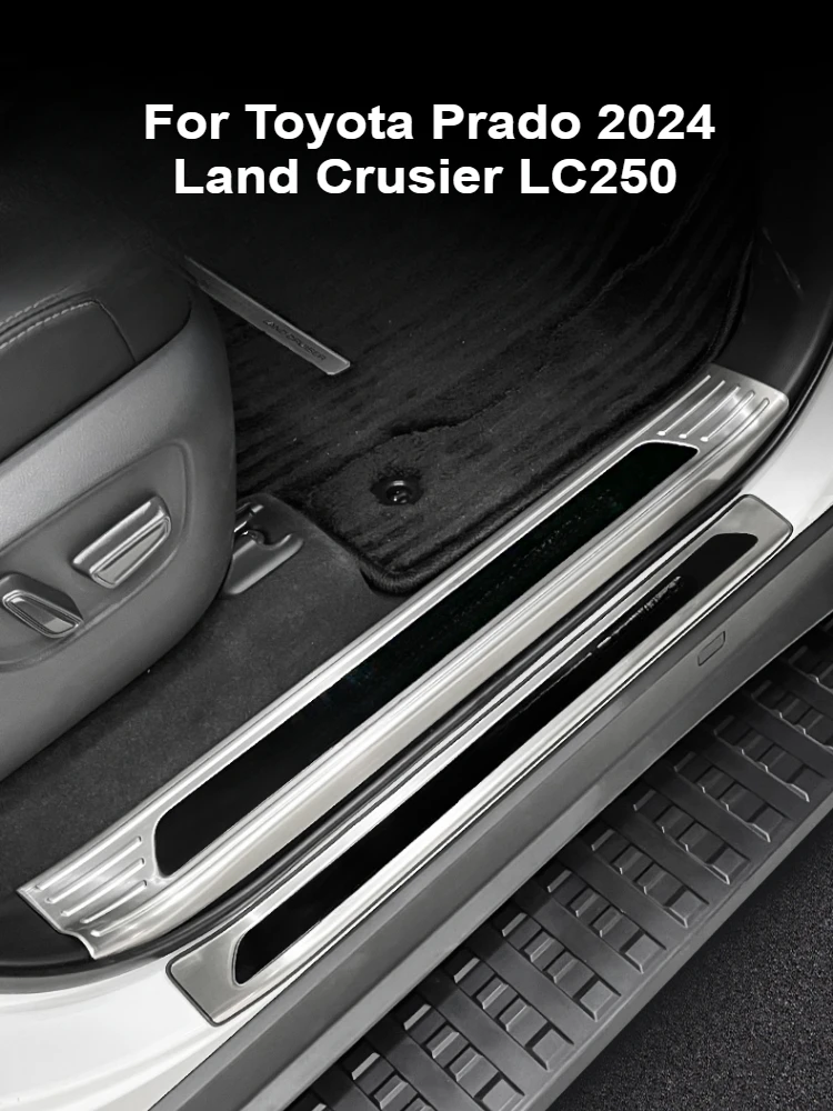 For Toyota Prada 2024 Land Cruiser LC250 Car Door Sill Protector Stainless Steel Anti-Scratch Front Rear Door Entry Guards