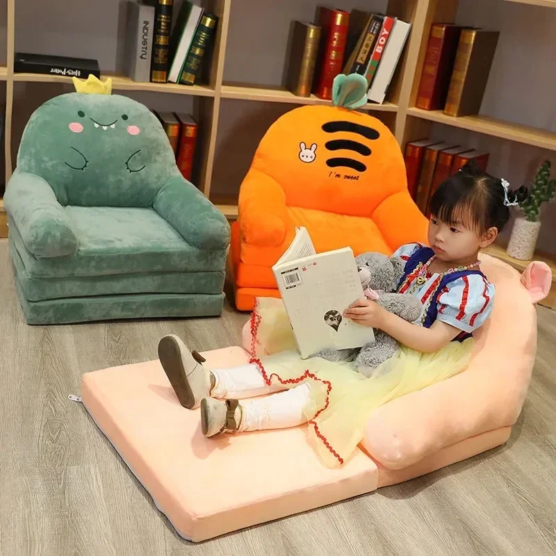 Grote Banken Kinderen Sofa Schattige Cartoon Luie Opvouwbare Kinderstoel Bed Meisje Prinses Baby Peuter Dual-Purpose Kinderzitje Alle Bank